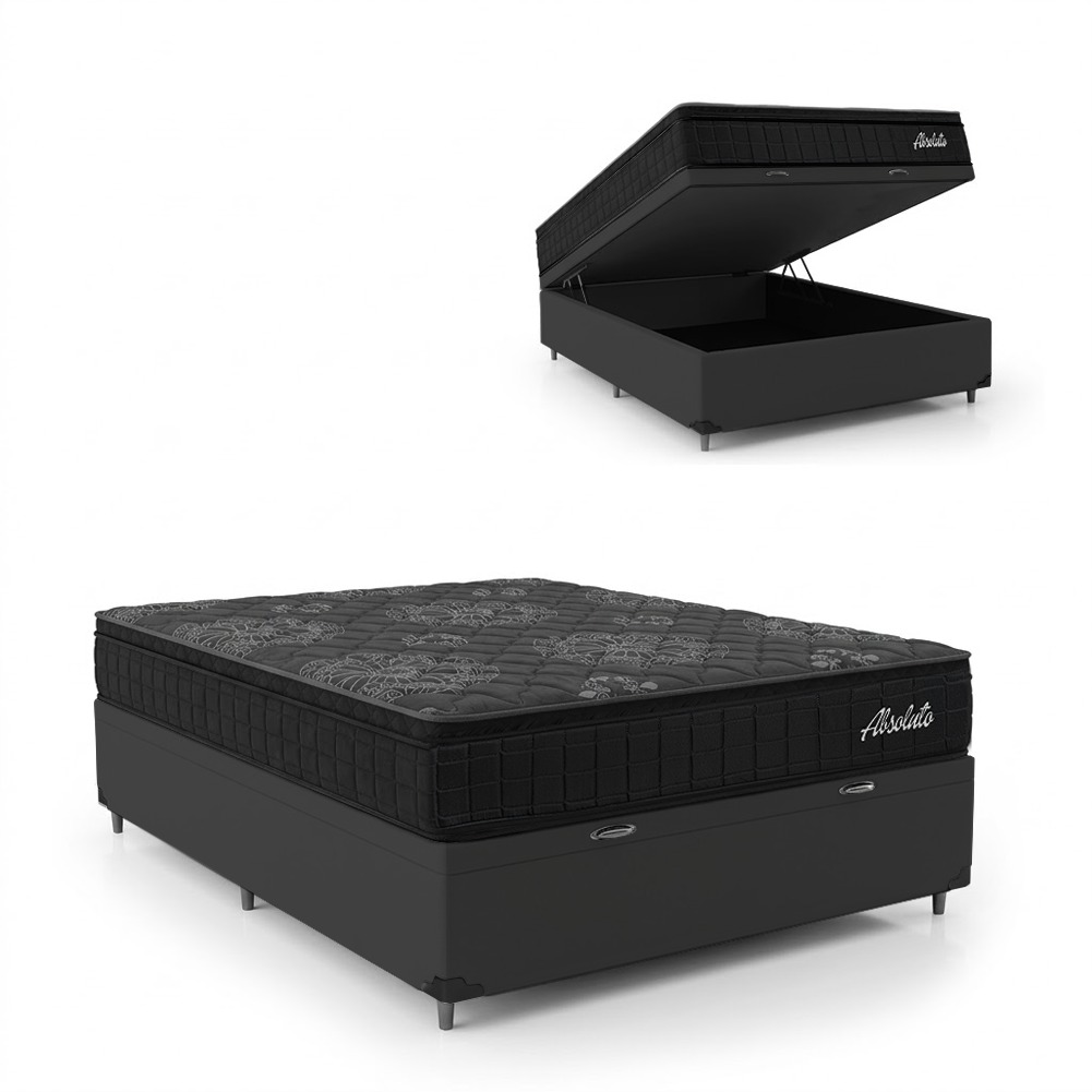 Cama Box Baú Colchão Casal Molas Ensacada...